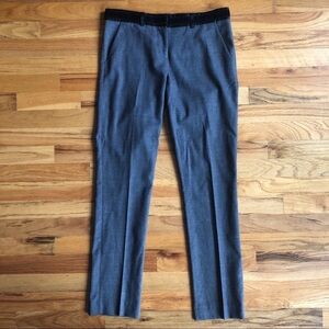 ROBERT RODRIQUEZ Wool Pants Velvet Trim Slim Ankle